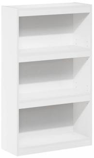 Furinno Jaya Enhanced Home Bücherregal, 3 Ebenen, verstellbar, Holzwerkstoff, weiß, 3-Tier