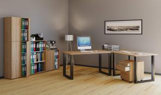 VCM Eck-Schreibtisch Lona 130x130x50 U-Füße Sonoma-Eiche
