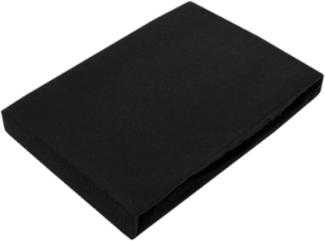 Jersey Spannbettlaken für Wasserbetten Rundumgummizug 200 x 220 cm Schwarz