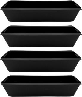 BURI Pflanzkasten für Europaletten 1-6 Stück verzinkt schwarz Balkon Blumenkasten Kunststoff schwarz - 4 Stück