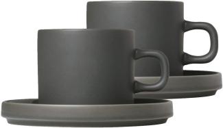 Blomus Pilar Set 2 Kaffeetassen, Kaffee Tasse, Becher, Trinkgefäß, Keramik, Agave green, 200 ml, 63909