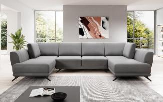 Designer Sofa Nina mit Schlaffunktion Samt Grau