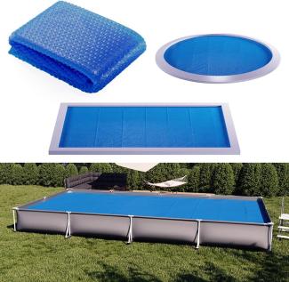 OK-Living Eckige Solarfolie Pool blau, Solarabdeckplane 800x400 cm