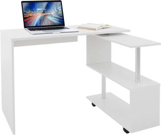 ML-DESIGN Schreibtisch Eckschreibtisch drehbar 90° mit 4 leichtgängige Rollen Computertisch, Arbeistisch Bürotisch PC Tisch Winkelschreibtisch L-Form 150x88x75cm