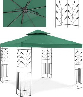 Uniprodo - Gartenpavillon Festzelt Pavillon Partyzelt Metall Sonnendach 3x3m dunkelgrün Gartenpavillon