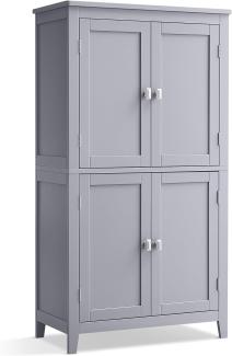 VASAGLE Badkommode Badezimmerschrank mit 4 Türen, verstellbare Ablagen