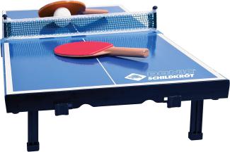 Donic-Schildkröt 838576 'Tischtennis-Mini-Tisch-Set, 68x33x9cm, Indoor, mit 2 Schlägern, 1 Ball, klappbar, Aktenkoffer-Größe, blau