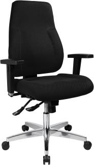 Topstar PI99GBC0 P91, Bürostuhl, Schreibtischstuhl, breiter Muldensitz, inkl. höhenverstellbare Armlehnen, Konturpolsterung, Bezug schwarz