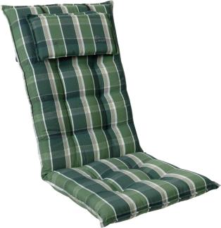 Sylt Polsterauflage Sesselauflage Kopfkissen Polyester 50x120x9cm Grün / Grau