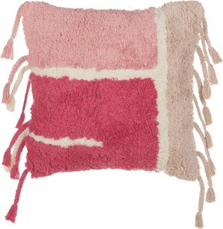 Dekokissen Baumwolle rosa getuftet 45 x 45 cm BISTORTA