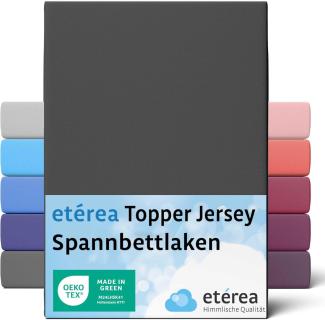 etérea Jersey Topper Spannbettlaken Spannbetttuch Schwarz 140x200 - 160x200 cm