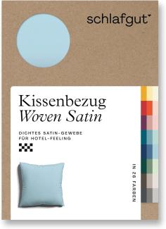 Schlafgut Woven Satin Bettwäsche|Kissenbezug einzeln 40x40 cm| blue-light