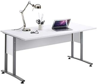 'Calvia 2' Schreibtisch mit Metallkufen, weiß, 75 x 160 x 80 cm