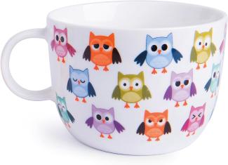 Excelsa Animals Tasse Jumbo, 450 ml, Porzellan, Weiß Uhu 1 STK Mehrfarbig