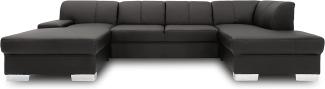DOMO collection Star Wohnlandschaft, U-Form, Polstergarnitur, Sofa, Couch 150 x 304 x 150 cm in Kunstleder schwarz