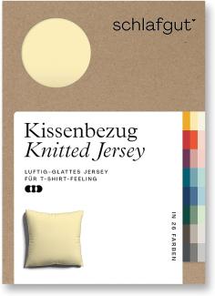 Schlafgut Knitted Jersey Bettwäsche | Kissenbezug einzeln 40x40 cm | yellow-mid