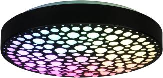 LED Deckenleuchte CHIZU Schwarz Ø40cm dimmbar Fernbedienung & Farbwechsler