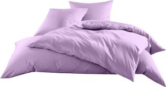 Bettwaesche-mit-Stil Mako-Satin / Baumwollsatin Bettwäsche uni / einfarbig flieder rosa Kissenbezug 80x80 cm