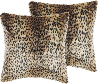 Dekokissen Leopard Felloptik braun 45 x 45 cm 2er Set FOXTAIL