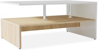 vidaXL Couchtisch Holzwerkstoff 90x59x42 cm Eiche und Weiß