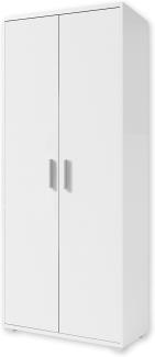 OFFICE LINE Aktenschrank in Weiß - Hoher Büroschrank mit 2 Türen - Modernes Büromöbel Komplettset - 79 x 186 x 35 cm (B/H/T)