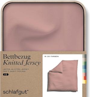 Schlafgut Knitted Jersey Bettwäsche | Bettbezug einzeln 200x200 cm | purple-mid