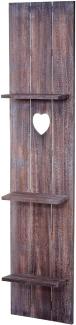 Wandregal HWC-C92, Wandpaneel Holzregal Regal, 3 Ebenen 150x33x13cm Massivholz Vintage ~ braun shabby