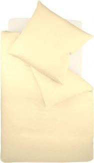 Fleuresse Mako-Satin-Bettwäsche colours, Farbe vanille 0215 Größe 135 x 200 cm + 80 x 80 cm Kissenbezug
