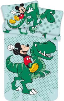 Mickey Maus Dinosaurier Babybettwäsche Kinderbettwäsche 100 x 135 cm 100 % Baumwolle