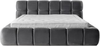 Casa Padrino Luxus Doppelbett Grau - Verschiedene Größen - Modernes Bett mit Matratze - Schlafzimmer Möbel