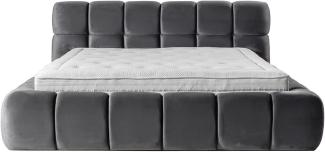 Casa Padrino Luxus Doppelbett Grau - Verschiedene Größen - Modernes Bett mit Matratze - Schlafzimmer Möbel