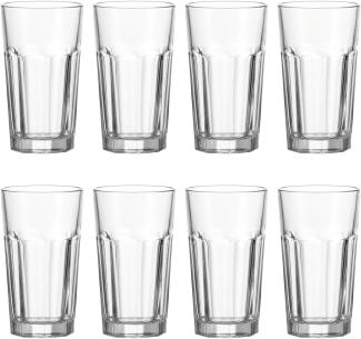 Leonardo Rock Longdrinkglas XL 8er Set, Cocktailglas, Becher, Klarglas, Glas, 390 ml, 17204