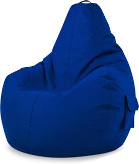 Green Bean© Sitzsack mit Rückenlehne "Cozy" 80x70x90cm - Gaming Chair mit 230L Füllung - Bean Bag Lounge Chair Sitzhocker Blau