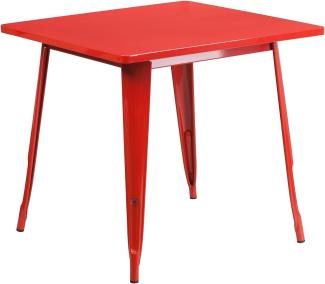 Flash Furniture Felix Tisch für Innen- und Außenbereich, 80 cm, quadratisch, Rot