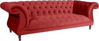 Ivette Sofa 3-Sitzer Samtvelours Ziegel Buche Nussbaumfarben