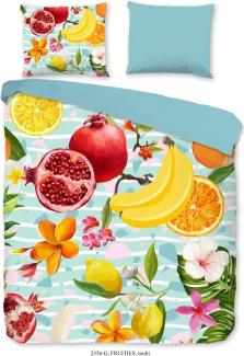 good morning Renforcé Bettwäsche 3 teilig Bettbezug 200 x 220 cm Kopfkissenbezug 60 x 70 cm Fruities 2356. 99. 02 Multi