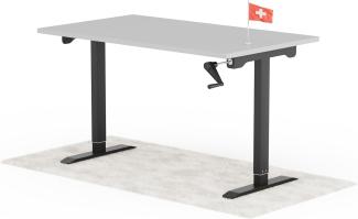 manuell höhenverstellbarer Schreibtisch EASY 140 x 80 cm - Gestell Schwarz, Platte Grau