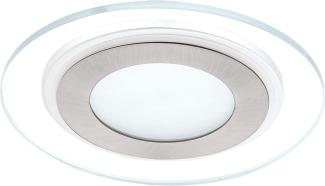 Eglo 95932 Hochvolt LED Einbauleuchte Pineda 1 in weiß, nickel-matt und klar, satiniert 1X12W Ø14,5cm