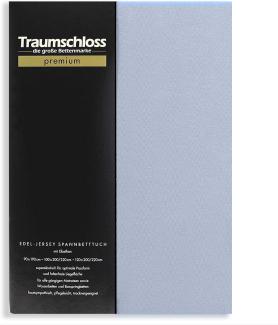 Traumschloss Premium Edel-Jersey Spannbettlaken mittelblau 140-160x200-220