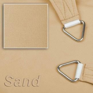 hanSe Marken Sonnensegel Sonnenschutz Wetterschutz Wetterbeständig 100% Polyester wasserabweisend Quadrat 2x2 m Sand
