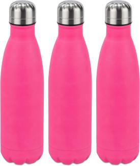 3 x Trinkflasche Edelstahl pink 10028148