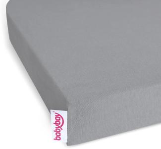 babybay 1x Jersey Spannbetttuch für Matratze Kinderbettumbausatz Original und Maxi grau