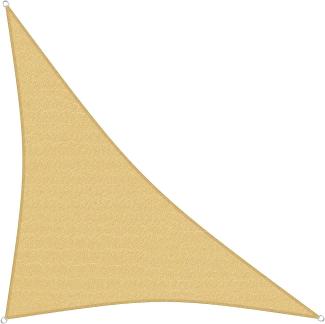 sunprotect 12002 Professional Sonnensegel, 5,5 x 5,5 x 7,7 m, 90° Grad Dreieck, wind- & wasserdurchlässig, beige