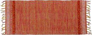 Dmora Moderner Boston-Teppich, Kelim-Stil, 100% Baumwolle, orange, 180x60cm