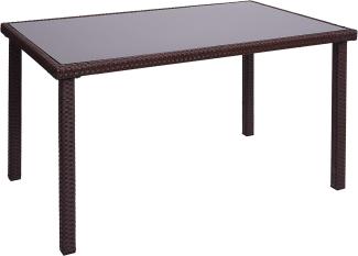 Poly-Rattan Tisch HWC-G19, Gartentisch Balkontisch, 120x75cm ~ braun