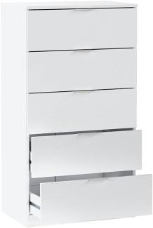 Hochkommode >Chest of drawers< in Artik-Weiß - 60x110x40 (BxHxT)