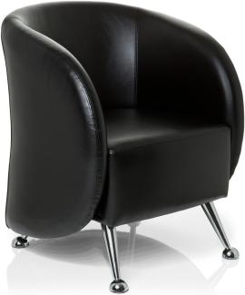 hjh OFFICE Polstersessel ST. Lucia Kunstleder Lounge-Sessel mit weicher Sitzpolsterung, 713200, Schwarz