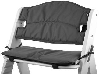 Tinydo® Hochstuhl-Sitzkissen optimal für Hauck Alpha und ähnliche Treppenhochstühle 2teilg. Set mit Memory-Schaum-Dämpfung Sitzverkleinerer-Auflage für Babystühle rutschfest pflegeleicht (Dunkelgrau)