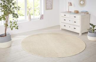 Kurzflor Teppich Nasty, rund - creme - 200 cm Durchmesser