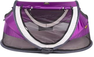 Deryan Reisebett/Travel-cot Peuter Reisebettzelt inklusive Schlafmatte, selbstaufblasbarer Luftmatratze und Tragetasche mit Pop-Up innerhalb 2 Sekunden aufgebaut, purple